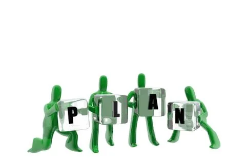 Figures forming a plan symbol Stock Illustration