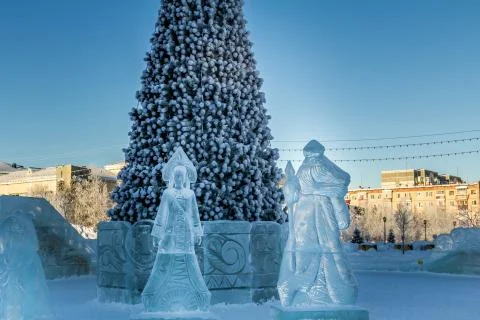 Figures from ice 写真素材