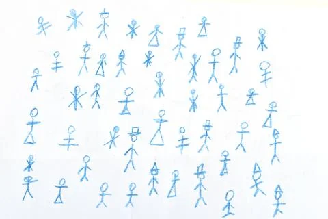 Figures of men drawn in pencil. Stock Illustration