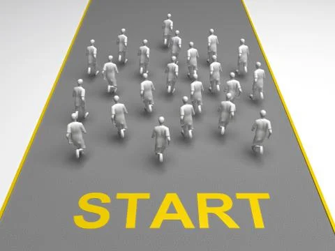 Figures of people start a marathon Stock-Illustration