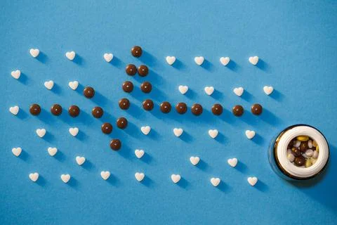 The figures of pills on the background Stock Photos