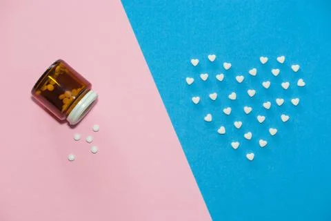 The figures of pills on the background Stock Photos