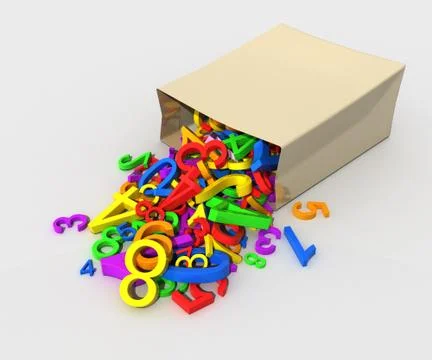 Figures scattered from a package. Stock Illustration