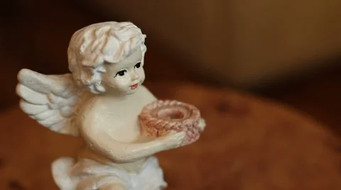 Figurine Of Angel Stock Footage 34362710