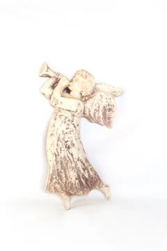 Figurine of angel on white background Stock Photos