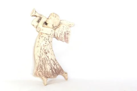 Figurine of angel on white background Stock Photos