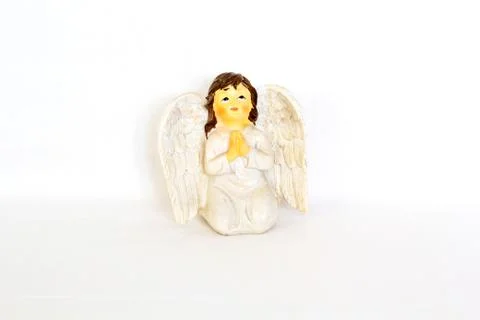 Figurine of angel on white background Stock Photos