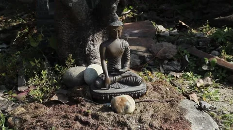 Figurine of Buddha. Shadow Stock Footage 59135691