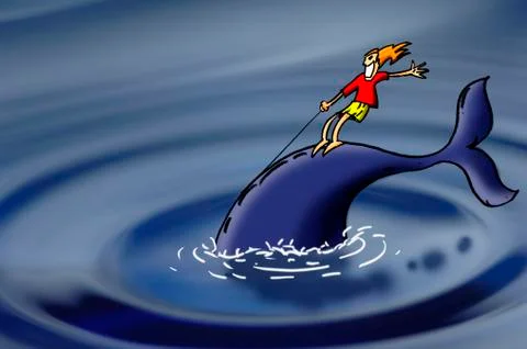 Figurine on Dolphin Stock Illustration