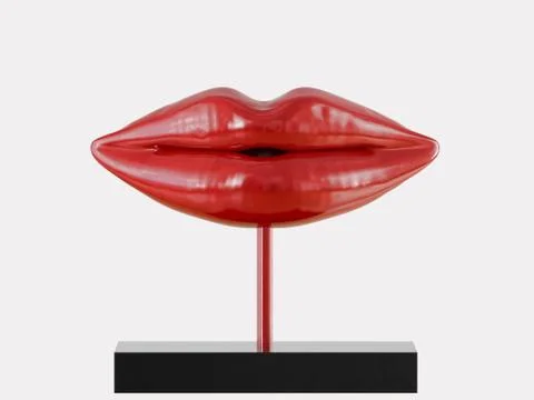 Figurine lip on a white background 3d rendering Stock Illustration