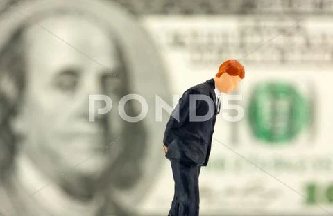 Figurine of loser businessman Stock Photos