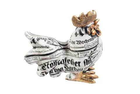 Figurine of a rooster on a white background Stock Photos