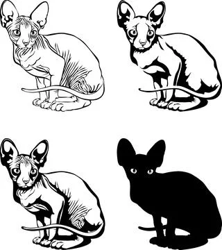 Figurine of a sitting cat sphinx Stock Illustration