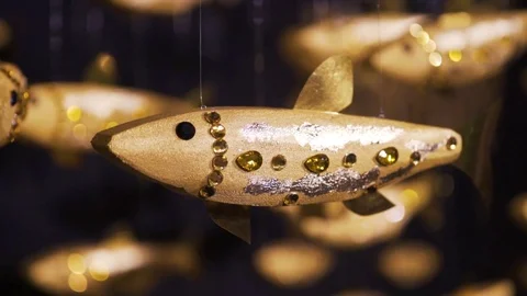 Figurines of Goldfish Stock Footage 80625860