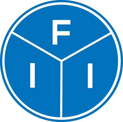 FII letter logo design on white background. FII creative circle letter logo c Stock Illustration