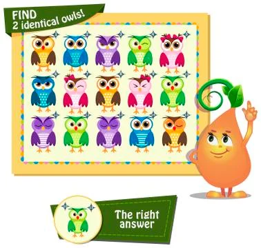 Fiind two identical owls 2 Illustrazione stock