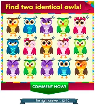 Fiind two identical owls! Stock Illustration