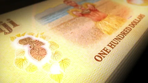 Fiji 100 dollars money counting seamless loop Stock Footage 332018647
