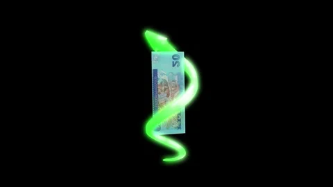 Fiji 20 Dollar Currency Note with Green Up Arrow Stock Footage 316961170