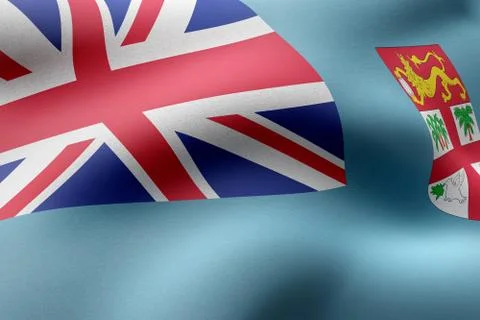 Fiji 3d flag Stock Illustration