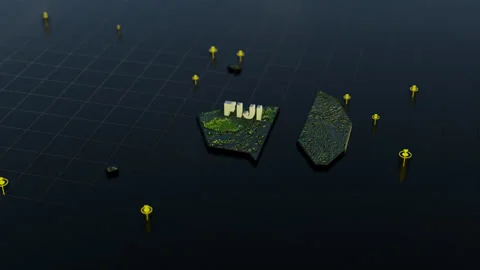 Fiji 3D Map With Animation Stock Footage 305933752