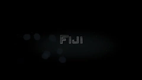 Fiji 3D title word made with metal animation text on transparent black Stock Footage 255743976