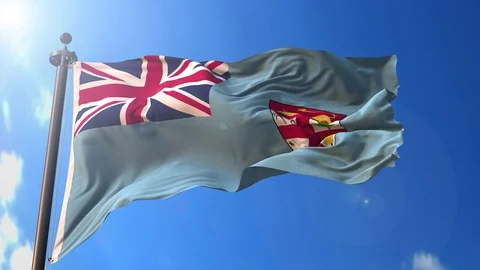 Fiji animated flag pack in 3D and green screen Stock Footage 119932977