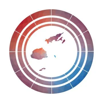 Fiji badge. Bright gradient logo of country in low poly style. Multicolored.. Stock-Illustration
