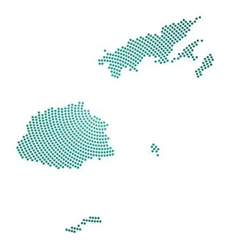 Fiji dotted map. Digital style shape of Fiji. Tech icon of the country with.. Stock Photos