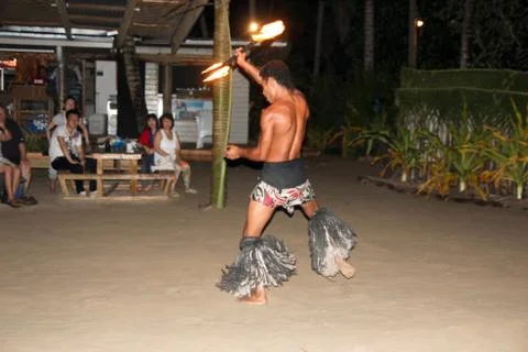 Fiji Fire &amp; Dance Ceremony Stock Photos
