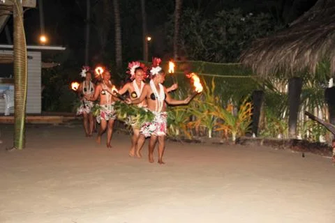 Fiji Fire &amp; Dance Ceremony Stock Photos