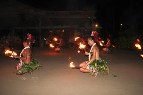 Fiji Fire &amp; Dance Ceremony Stock Photos