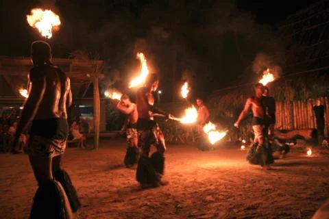 Fiji Fire &amp; Dance Ceremony Stock Photos