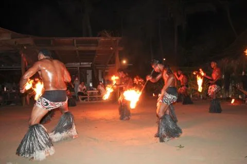 Fiji Fire &amp; Dance Ceremony Stock Photos