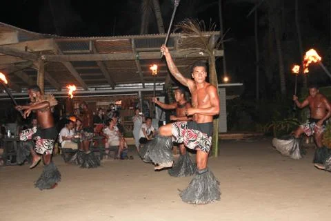 Fiji Fire &amp; Dance Ceremony Stock Photos