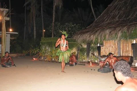 Fiji Fire &amp; Dance Ceremony Stock Photos