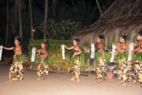 Fiji Fire &amp; Dance Ceremony Stock Photos