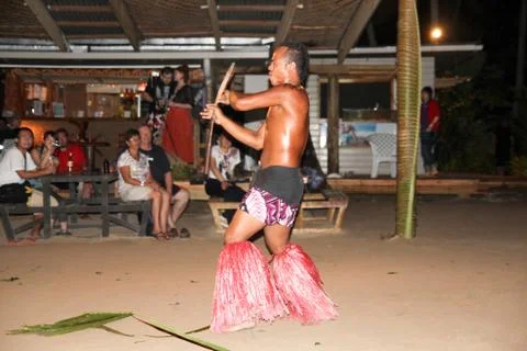 Fiji Fire &amp; Dance Ceremony Stock Photos