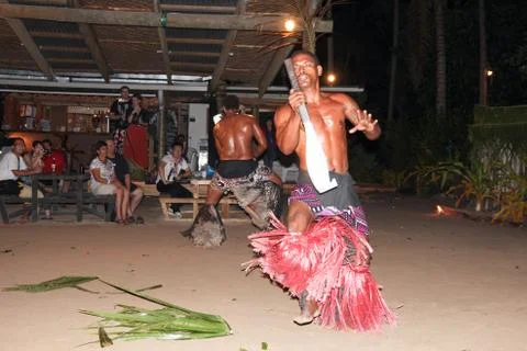 Fiji Fire &amp; Dance Ceremony Stock Photos