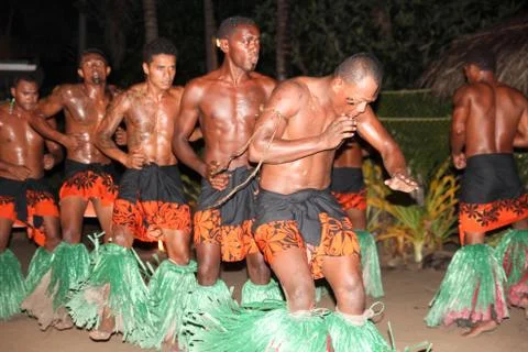 Fiji Fire &amp; Dance Ceremony Stock Photos