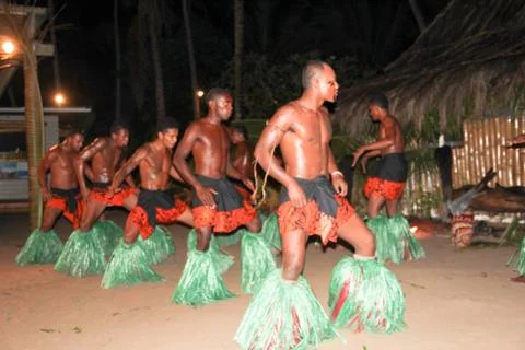 Fiji Fire &amp; Dance Ceremony Stock Photos