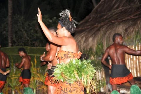 Fiji Fire &amp; Dance Ceremony Stock Photos