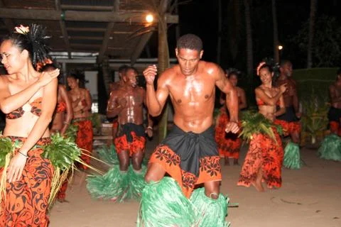 Fiji Fire &amp; Dance Ceremony Stock Photos
