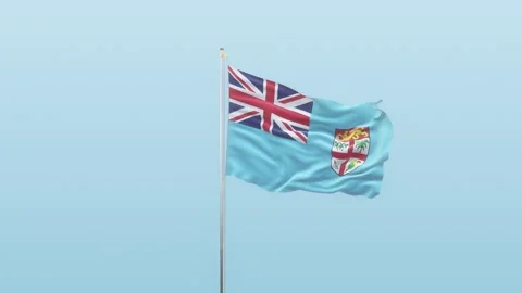 Fiji Flag With Alpha And Background With Different Angle Of Movement   스톡 동영상 131660501