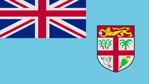 Fiji flag with animated light sweep Stock Footage 309883559