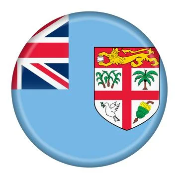 Fiji flag button 3d illustration with clipping path Stock Illustration