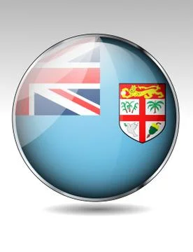 Fiji flag button Stock Illustration