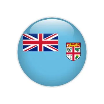 Fiji flag on button 스톡 일러스트