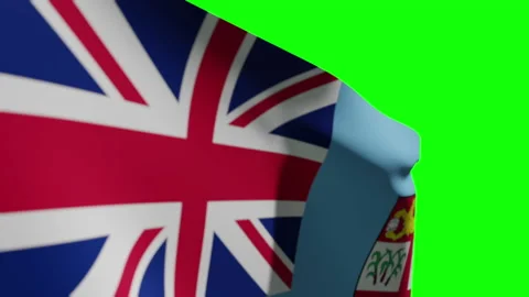 Fiji Flag Close Видео 134845439