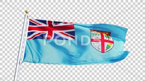 Fiji flag, close up, isolated with alpha channel Stock Photos